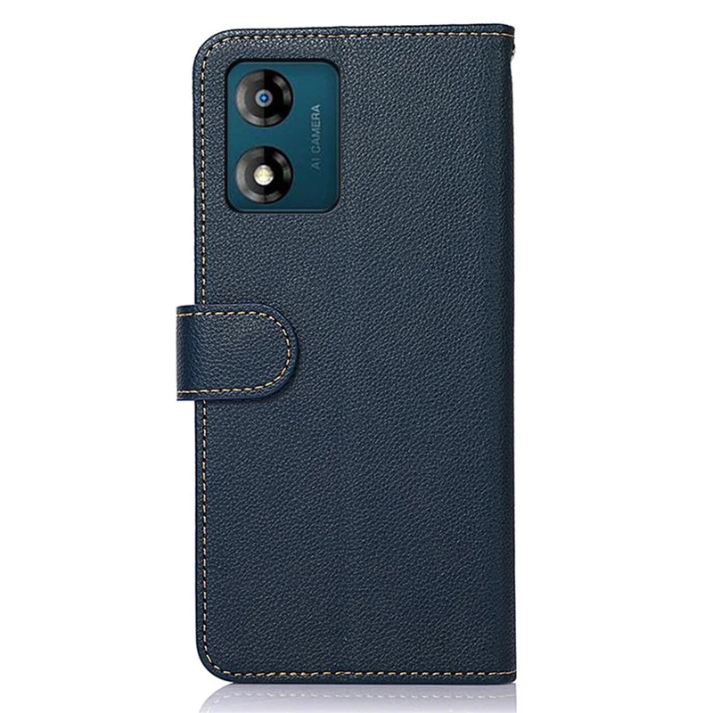 Чехол-книжка KHAZNEH для Motorola Moto E13 4G, из текстурированной PU-кожи с защитой от RFID, с подставкой - синий