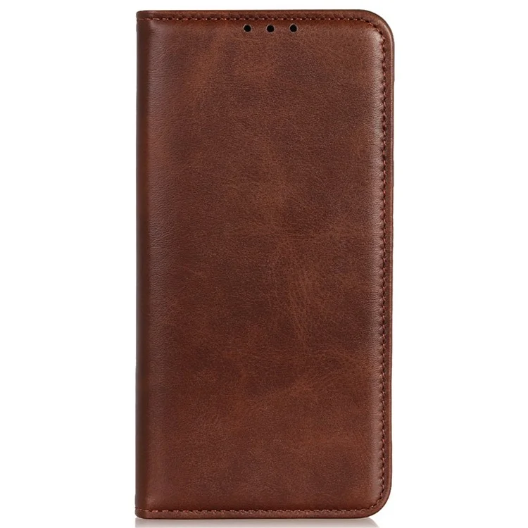 Anti-fall Protective Phone Case for Motorola Moto G53 5G / G13 4G / G23 4G , Split Leather Magnetic Scratch-resistant Phone Cover with Wallet Stand - Coffee