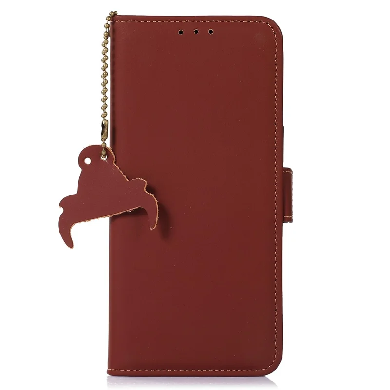 For OnePlus Nord CE 3 Lite 5G / Nord N30 5G Genuine Cow Leather Phone Case Flip Stand Cover with RFID Blocking Wallet - Coffee