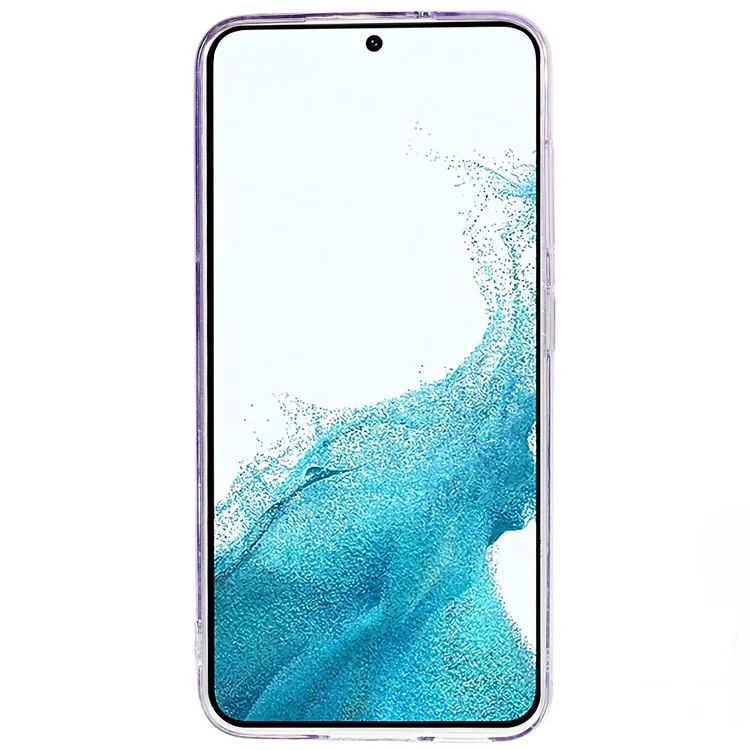 Pour Samsung Galaxy S22+ 5G Starry Sky Sparkle Epoxy Phone Case Shockproof Soft TPU Protective Back Cover - Violet