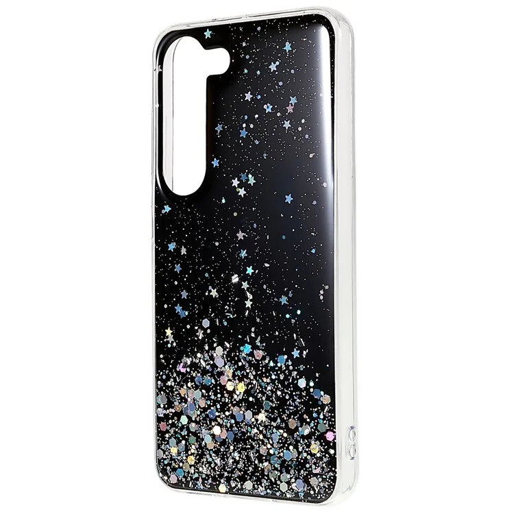 Pour Samsung Galaxy S23+ Starry Sky Sparkle Epoxy Phone Case Shockproof TPU Protective Back Cover - Noir