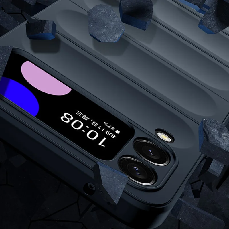 Skin-touch Folding Phone Case for Samsung Galaxy Z Flip4 5G, Hard PC Back Rugged Phone Cover - White