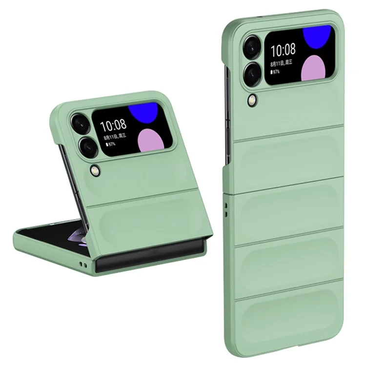 Étui téléphone pliant Skin-touch pour Samsung Galaxy Z Flip4 5G, boîtier téléphone robuste en PC dur - Vert menthe
