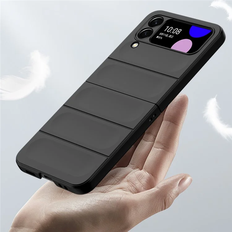 Étui téléphone pliant Skin-touch pour Samsung Galaxy Z Flip4 5G, boîtier téléphone robuste en PC dur - Vert menthe