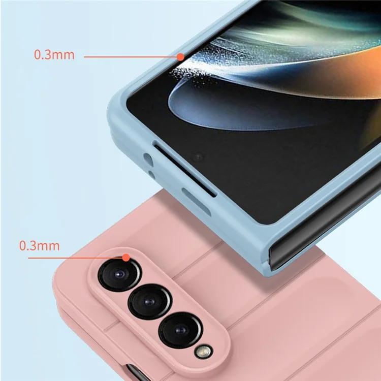 For Samsung Galaxy Z Fold4 5G Skin-touch Hard PC Back Case Drop-proof Rugged Phone Cover - Pink