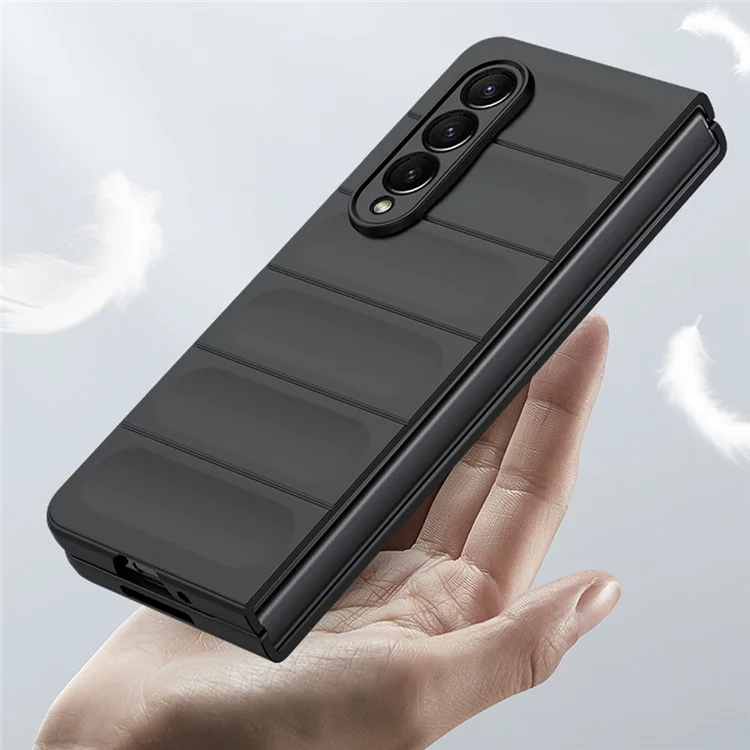 Pour Samsung Galaxy Z Fold3 5G Étui rigide en PC avec toucher peau Coque de protection antichoc et robuste - Rose