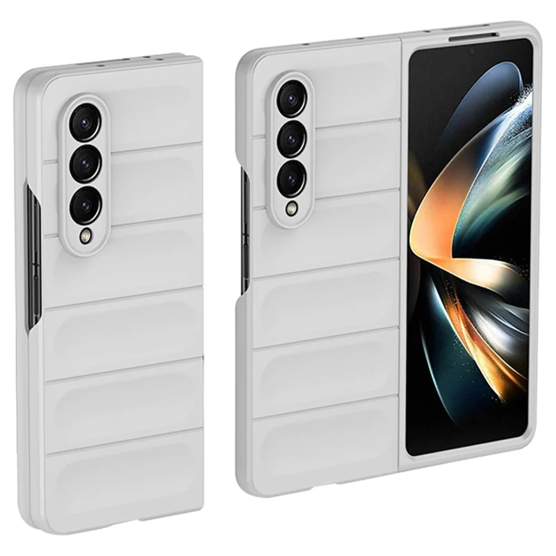 Hård bakdækskrog til Samsung Galaxy Z Fold3 5G med behagelig berøringsfølelse i PC-materiale, stødfast og robust telefonbeskyttelse – Hvid