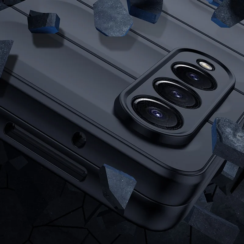 Hård bakdækskrog til Samsung Galaxy Z Fold3 5G med behagelig berøringsfølelse i PC-materiale, stødfast og robust telefonbeskyttelse – Hvid