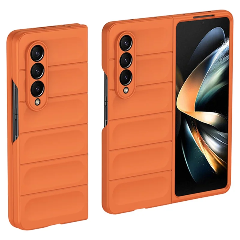 For Samsung Galaxy Z Fold3 5G Skin-touch Hard PC Back Case Shockproof Rugged Phone Cover - Orange