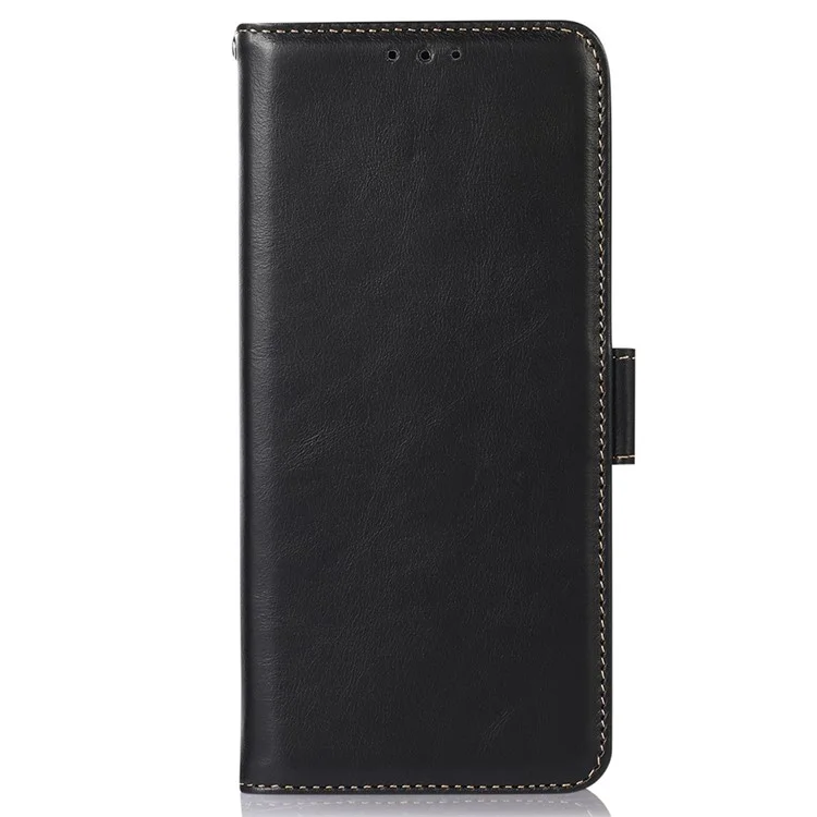 For OnePlus Nord CE 3 Lite 5G / Nord N30 5G RFID Blocking Mobile Phone Case Genuine Cowhide Leather Anti-fall Phone Cover with Wallet Stand - Black