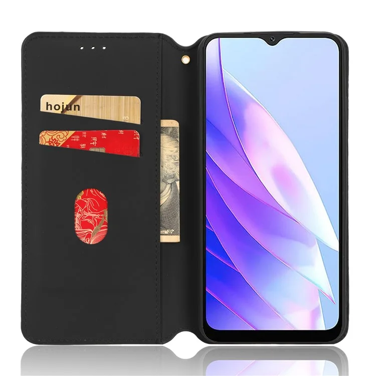 For Blackview A52 4G / A52 Pro 4G Flip Phone Case Rhombus Pattern Imprinted PU Leather Wallet Stand Cover - Purple