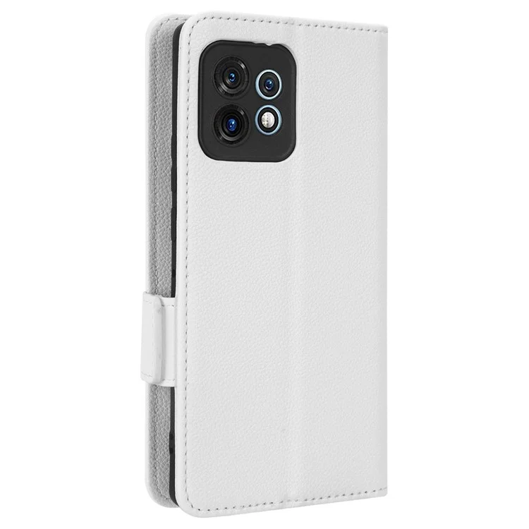 For Motorola Moto X40 5G / Edge 40 Pro 5G / Edge+ (2023) Dual Magnetic Clasp Wallet Stand Anti-drop Cover Litchi Texture PU Leather Phone Case - White