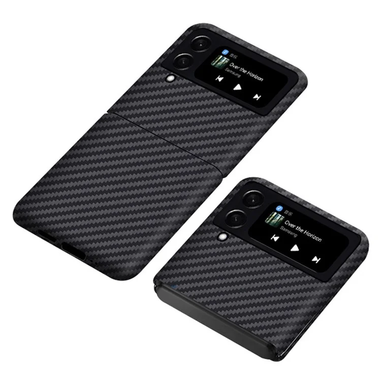 Para Samsung Galaxy Z Flip4 5G Textura de Fibra de Carbono Fibra de Aramida Capa Traseira Antiimpacto Capa de Telefone Ultra Fina