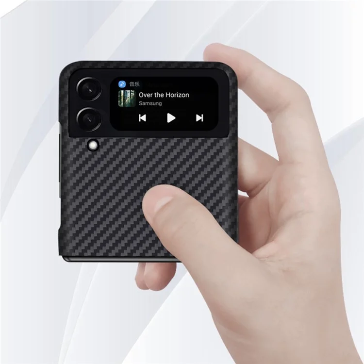 Para Samsung Galaxy Z Flip4 5G Textura de Fibra de Carbono Fibra de Aramida Capa Traseira Antiimpacto Capa de Telefone Ultra Fina