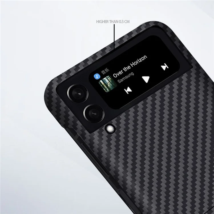 Para Samsung Galaxy Z Flip4 5G Textura de Fibra de Carbono Fibra de Aramida Capa Traseira Antiimpacto Capa de Telefone Ultra Fina