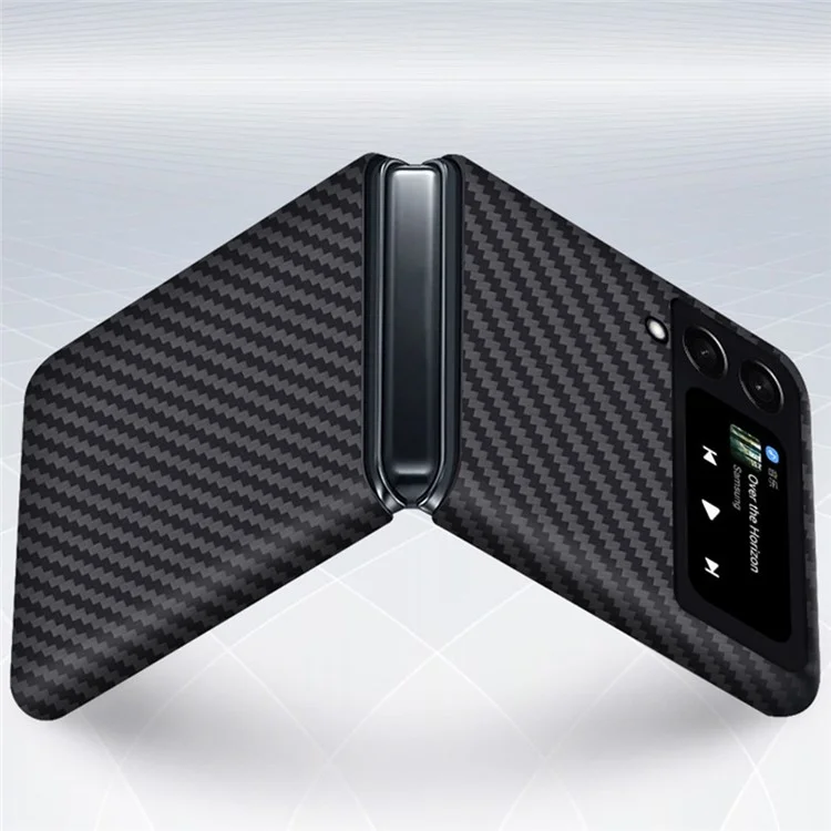 Para Samsung Galaxy Z Flip4 5G Textura de Fibra de Carbono Fibra de Aramida Capa Traseira Antiimpacto Capa de Telefone Ultra Fina