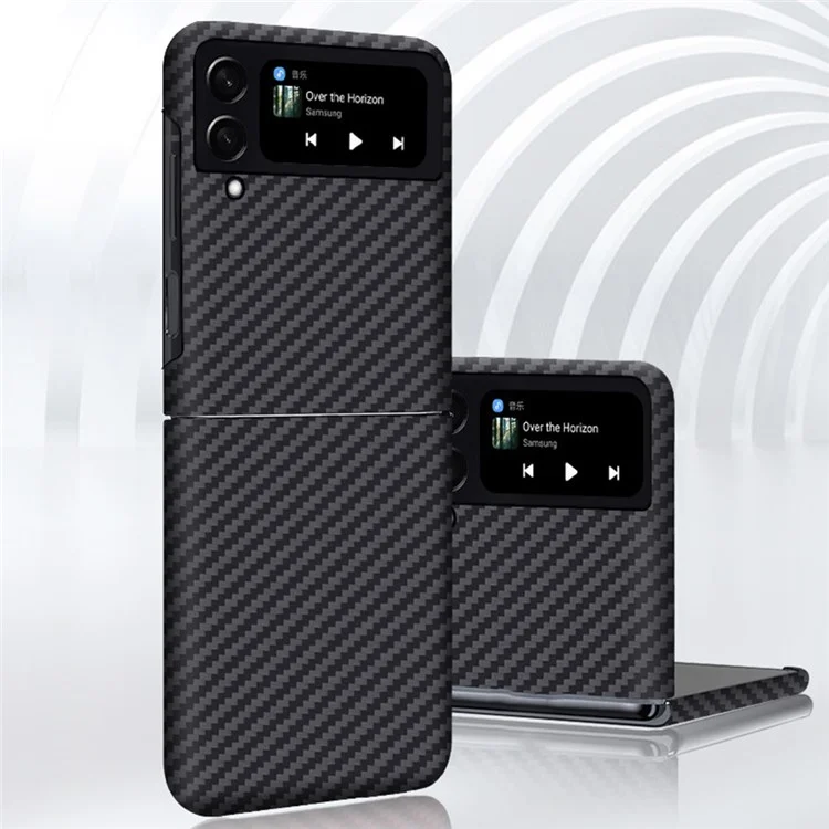 Para Samsung Galaxy Z Flip4 5G Textura de Fibra de Carbono Fibra de Aramida Capa Traseira Antiimpacto Capa de Telefone Ultra Fina