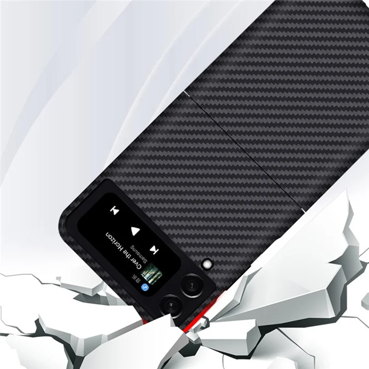 Para Samsung Galaxy Z Flip4 5G Textura de Fibra de Carbono Fibra de Aramida Capa Traseira Antiimpacto Capa de Telefone Ultra Fina