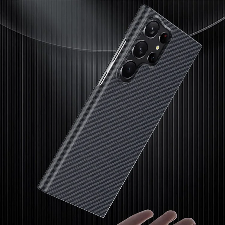 Back Case for Samsung Galaxy S23 Ultra Carbon Fiber Texture Aramid Fiber Ultra Slim Fall Proof Phone Cover