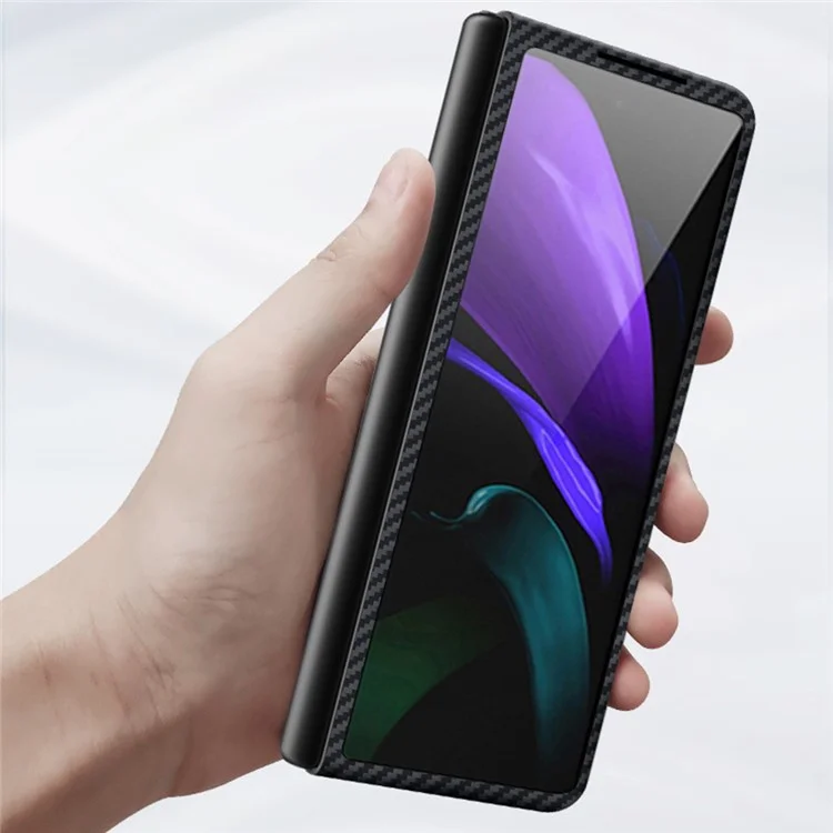 For Samsung Galaxy Z Fold4 5G Shockproof Carbon Fiber Texture Aramid Fiber Back Case Ultra Slim Phone Cover