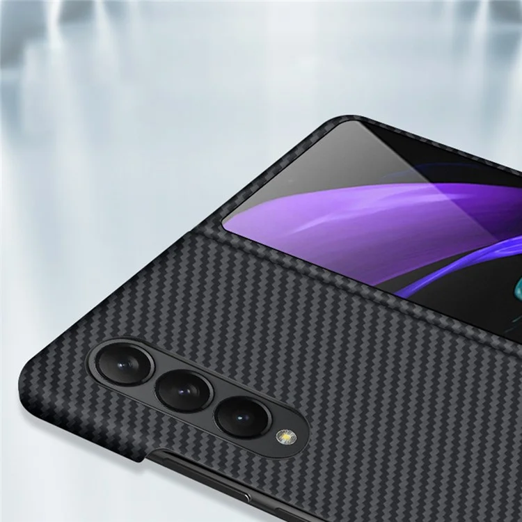 For Samsung Galaxy Z Fold4 5G Shockproof Carbon Fiber Texture Aramid Fiber Back Case Ultra Slim Phone Cover