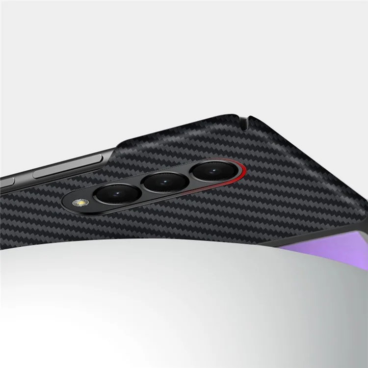 For Samsung Galaxy Z Fold4 5G Shockproof Carbon Fiber Texture Aramid Fiber Back Case Ultra Slim Phone Cover
