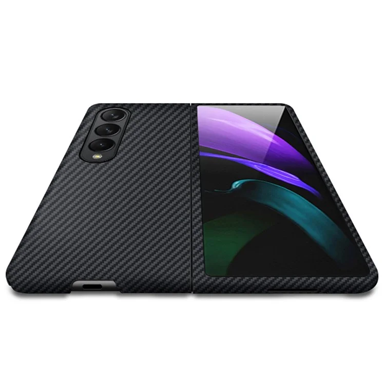 For Samsung Galaxy Z Fold4 5G Shockproof Carbon Fiber Texture Aramid Fiber Back Case Ultra Slim Phone Cover