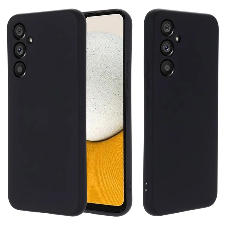 Pour Samsung Galaxy A34 5G Protège-écran anti-rayures en silicone liquide Coque de téléphone portable Protecteur avec dragonne - Noir