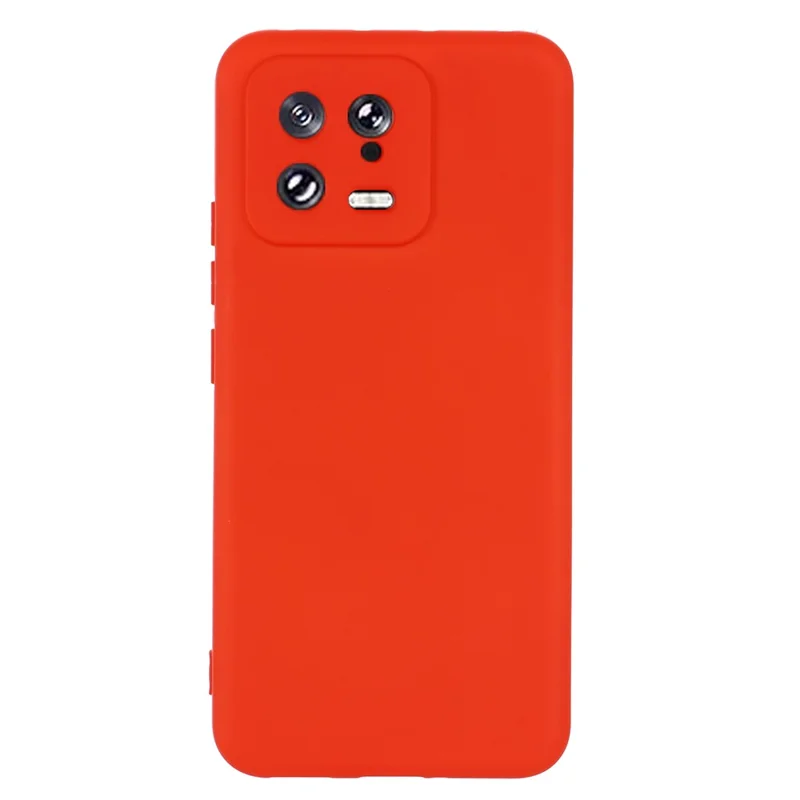 Obudowa z płynnego silikonu odporna na wstrząsy dla Xiaomi 13 5G, etui na telefon z paskiem - czerwone