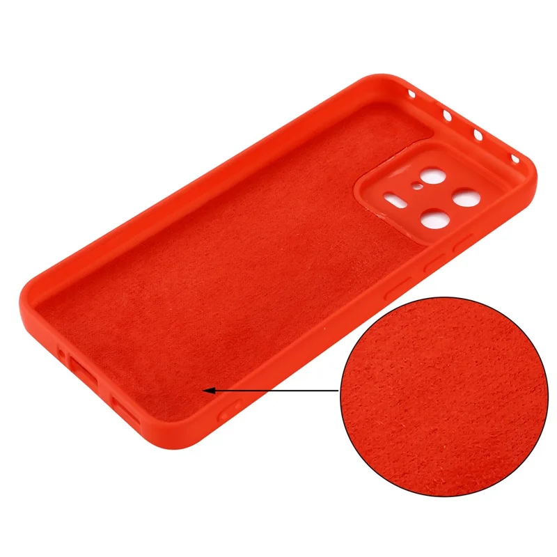 Obudowa z płynnego silikonu odporna na wstrząsy dla Xiaomi 13 5G, etui na telefon z paskiem - czerwone