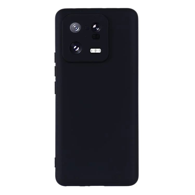 For Xiaomi 13 Pro 5G Drop Resistant Liquid Silicone Case Cell Phone Cover Protector with Strap - Black