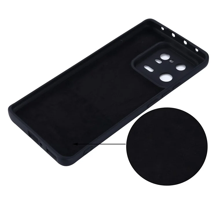 For Xiaomi 13 Pro 5G Drop Resistant Liquid Silicone Case Cell Phone Cover Protector with Strap - Black