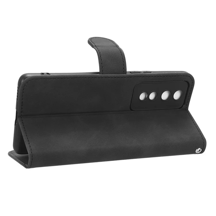 Coque Flip Shell pour Honor 80 GT 5G Peau tactile Étui en cuir PU Portefeuille Support Housse de téléphone mobile - Noir