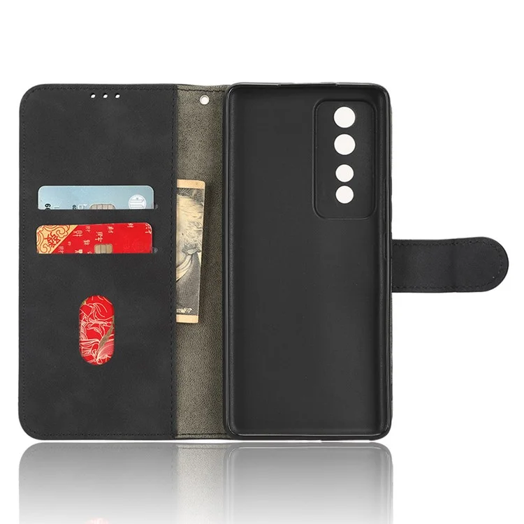 Coque Flip Shell pour Honor 80 GT 5G Peau tactile Étui en cuir PU Portefeuille Support Housse de téléphone mobile - Noir