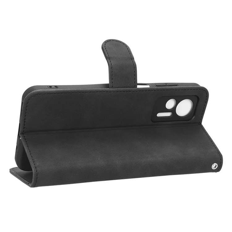 For Ulefone Note 14 Skin-touch PU Phone Leather Case Wallet Stand Shockproof Cell Phone Cover - Black
