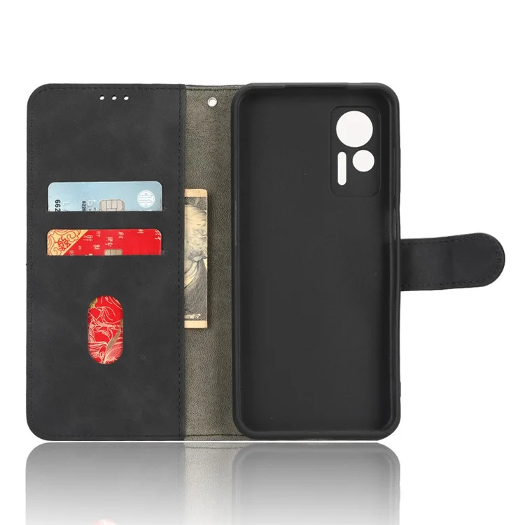 For Ulefone Note 14 Skin-touch PU Phone Leather Case Wallet Stand Shockproof Cell Phone Cover - Black