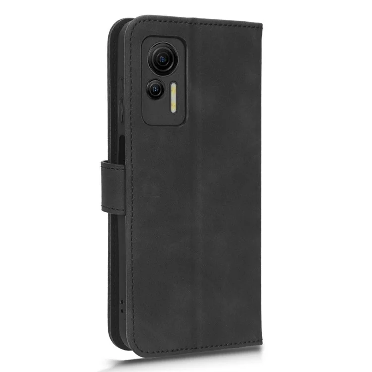 For Ulefone Note 14 Skin-touch PU Phone Leather Case Wallet Stand Shockproof Cell Phone Cover - Black