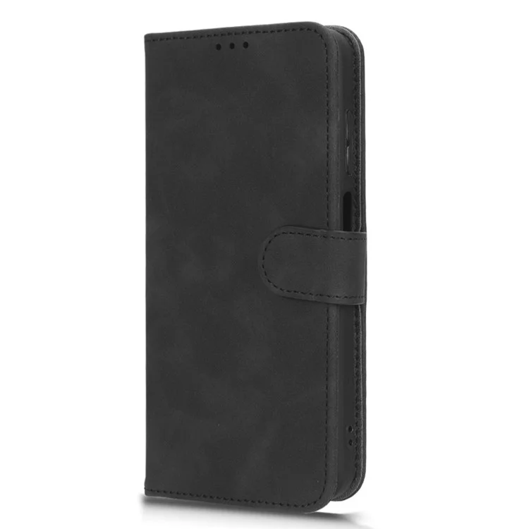 For Ulefone Note 14 Skin-touch PU Phone Leather Case Wallet Stand Shockproof Cell Phone Cover - Black