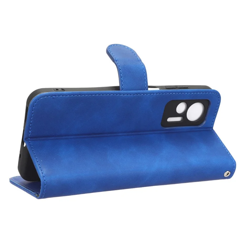 For Ulefone Note 14 Skin-touch PU Phone Leather Case Wallet Stand Shockproof Cell Phone Cover - Blue