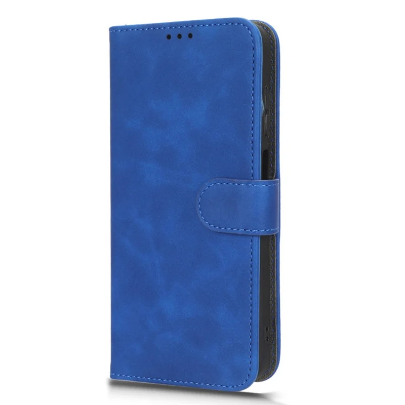 For Ulefone Note 14 Skin-touch PU Phone Leather Case Wallet Stand Shockproof Cell Phone Cover - Blue
