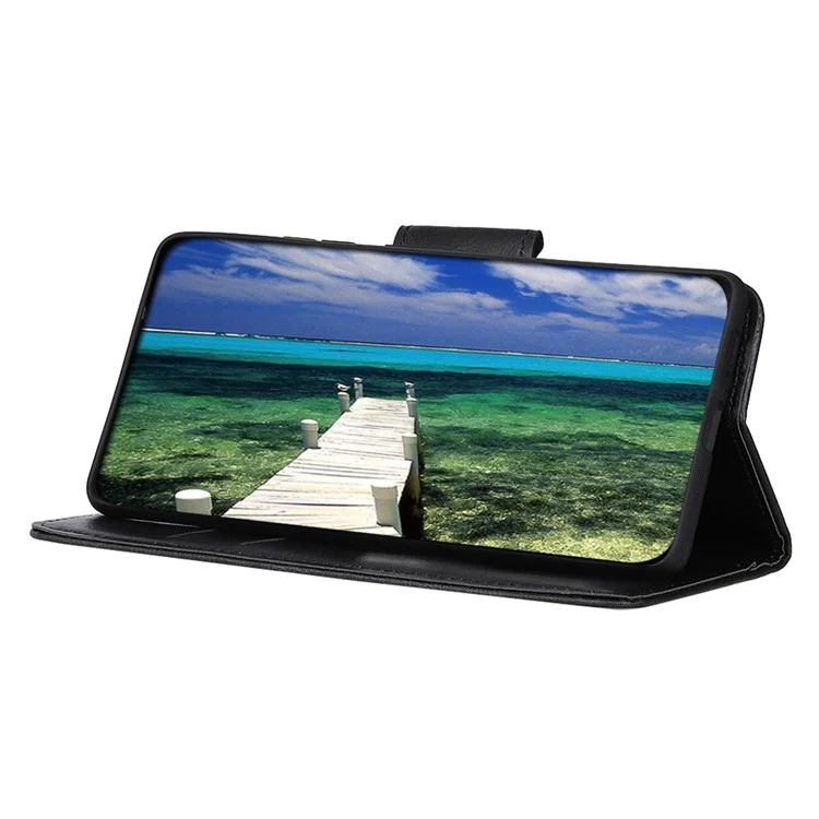 For OnePlus Nord CE 3 Lite 5G / Nord N30 5G PU Leather Phone Case Stand Crazy Horse Texture Wallet Phone Cover - Black