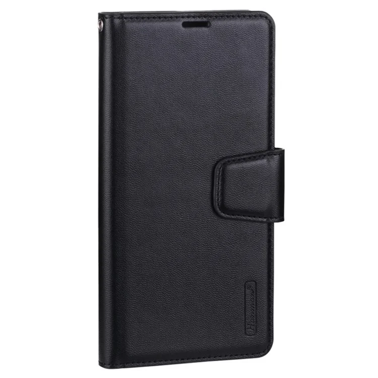 HANMAN Mill Series Phone Stand Case für Samsung Galaxy S23 PU-Leder-Geldbörse Handyhülle - Schwarz