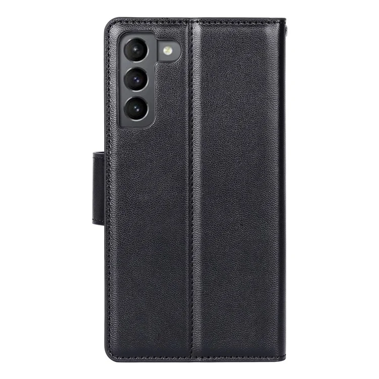HANMAN Mill Series Phone Stand Case für Samsung Galaxy S23 PU-Leder-Geldbörse Handyhülle - Schwarz