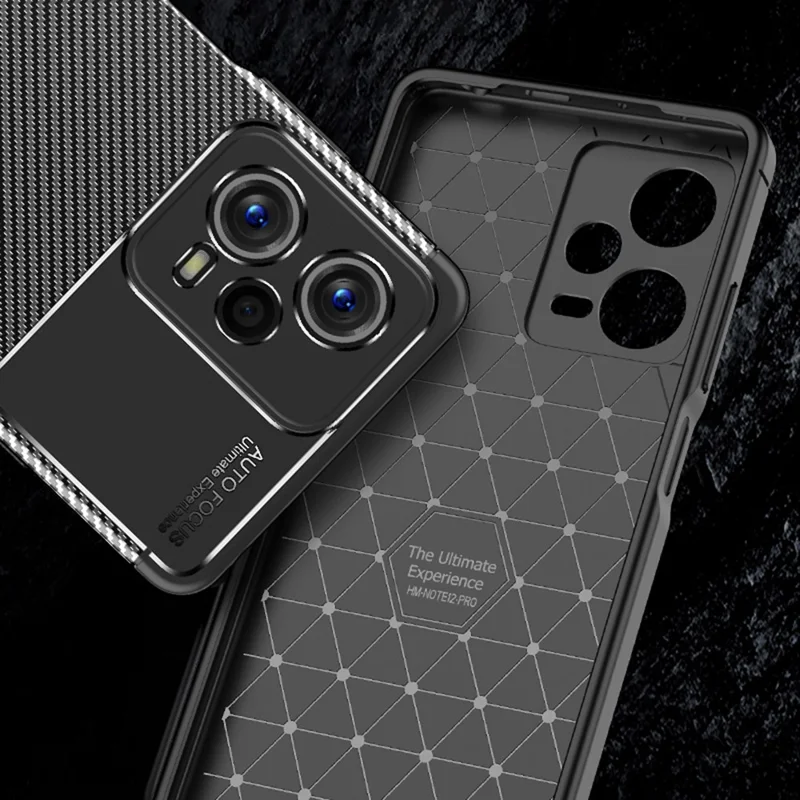 Для Xiaomi Redmi Note 12 5G (Индия) / Poco X5 5G Чехол для телефона с текстурой из углеродного волокна Противоударный TPU Чехол для телефона