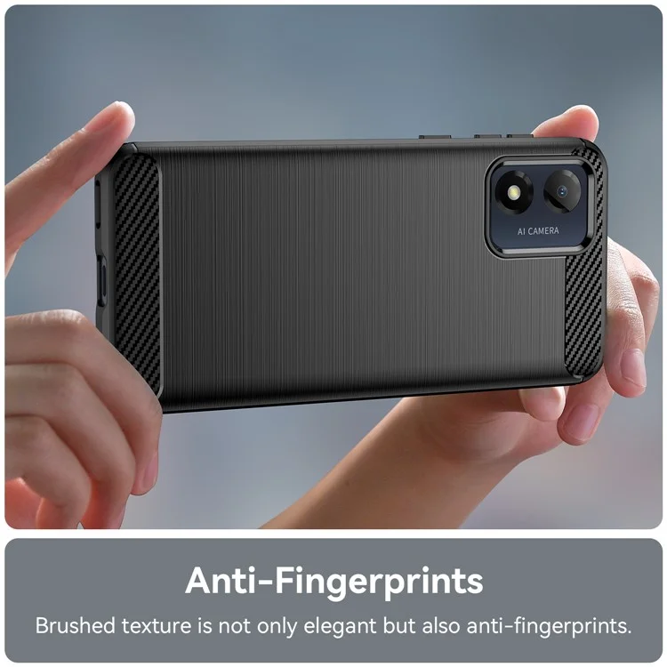 Anti-Fall-Handyhülle für Motorola Moto E13 4G, Handy-Schale mit Carbon-Faser-Textur, Mobiltelefon-Abdeckung - Schwarz