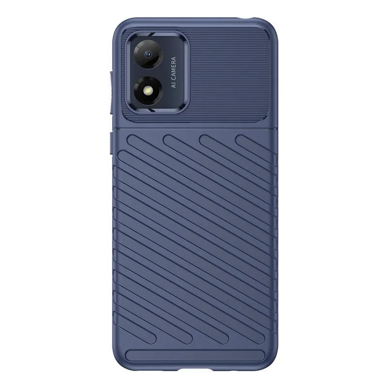 Drop-proof Mobile Phone Cover For Motorola Moto E13 4G, Thunder Series Anti-scratch Thickened TPU Phone Back Case - Blue