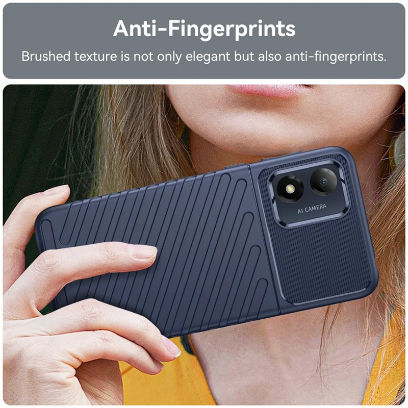 Drop-proof Mobile Phone Cover For Motorola Moto E13 4G, Thunder Series Anti-scratch Thickened TPU Phone Back Case - Blue
