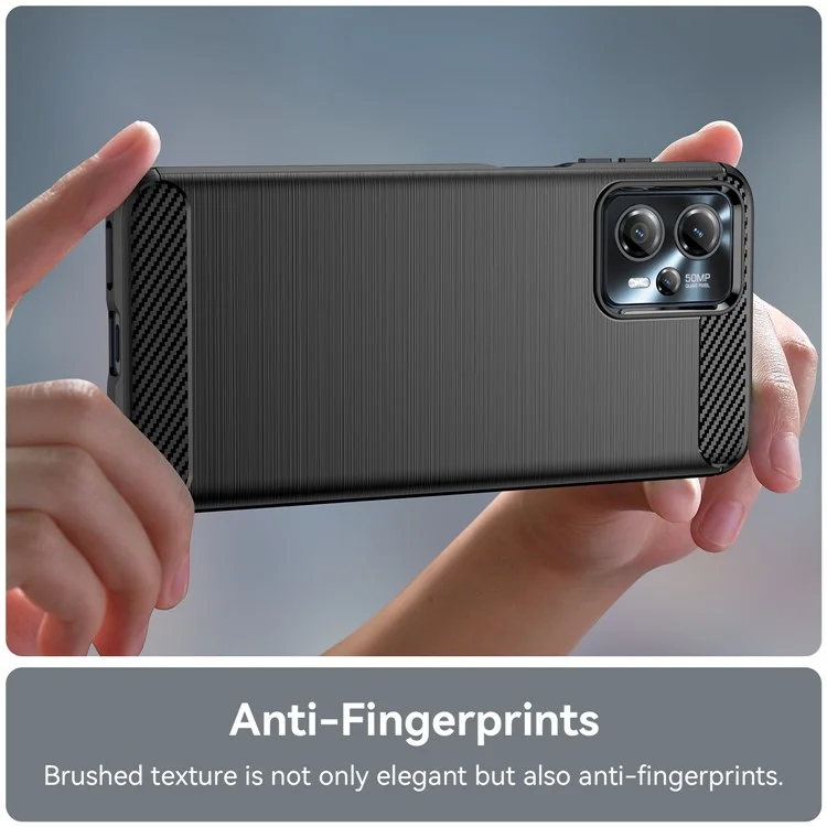 Étui de téléphone portable antichoc pour Motorola Moto G13 4G / G23 4G, texture en fibre de carbone brossée Housse de téléphone anti-rayures - Noir