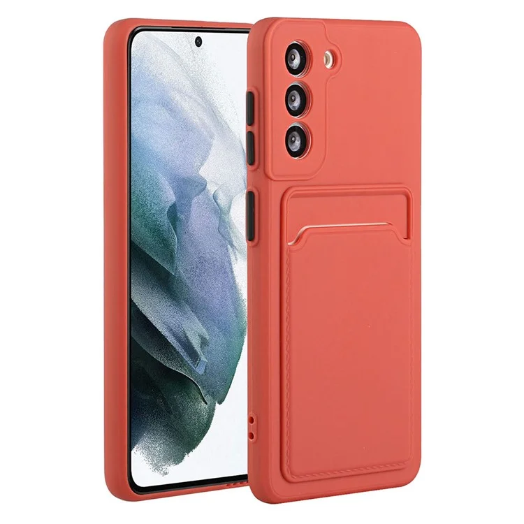 For Samsung Galaxy S23+ Mobile Phone Case Soft TPU Drop-proof Cover with Card Slot - Rose