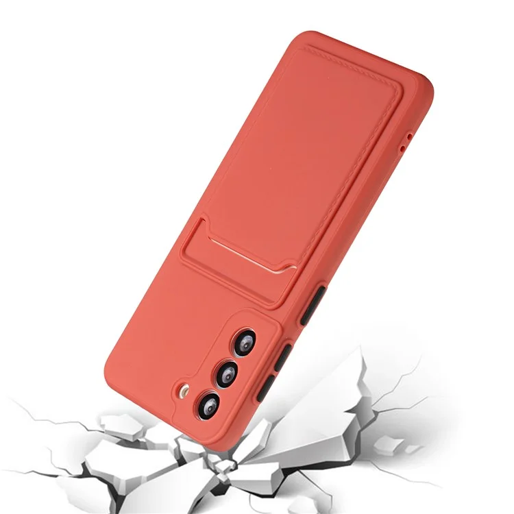 For Samsung Galaxy S23+ Mobile Phone Case Soft TPU Drop-proof Cover with Card Slot - Rose